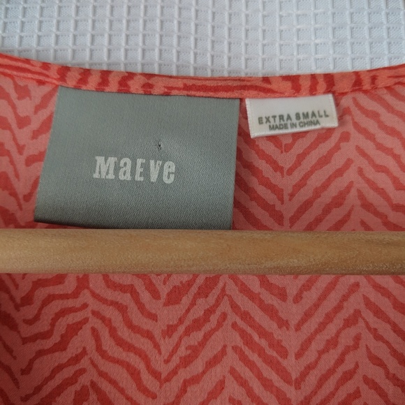 Anthropologie Maeve Orange Sheer 100% Silk Top - Picture 5 of 5